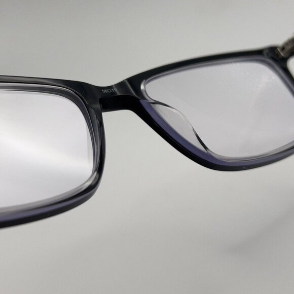 MP 20213 BK/CR Eyeglass Frames Rectangular Full Black Crystal Clear 58-19-150 - Picture 5 of 10